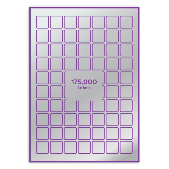 Silver Paper 25x25mm square rounded corners QR labels