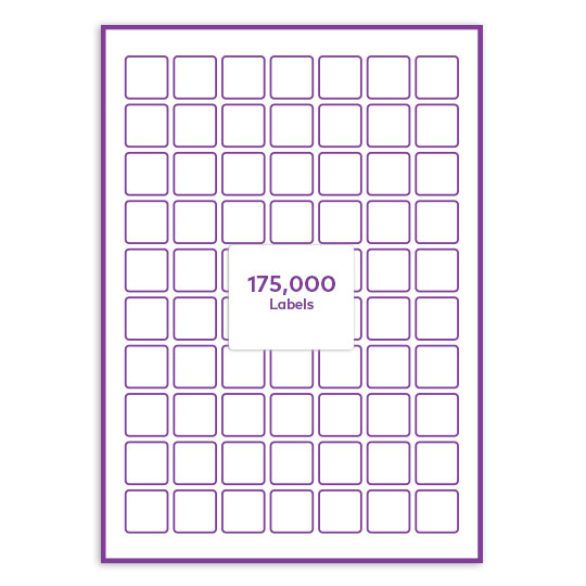 Heavy Duty/Waterproof White Plastic 25x25mm square rounded corners QR labels