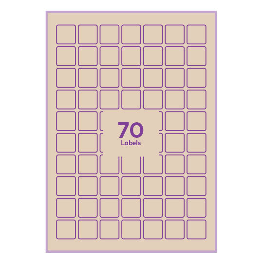 Brown Kraft Paper Permanent 25x25mm square rounded corners QR labels