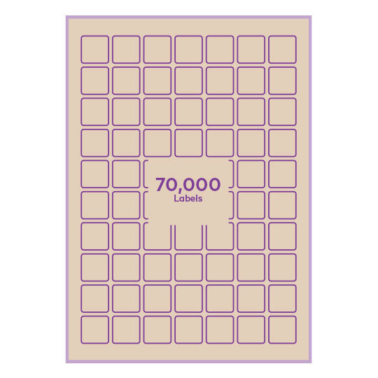 Brown Kraft Paper Permanent 25x25mm square rounded corners QR labels