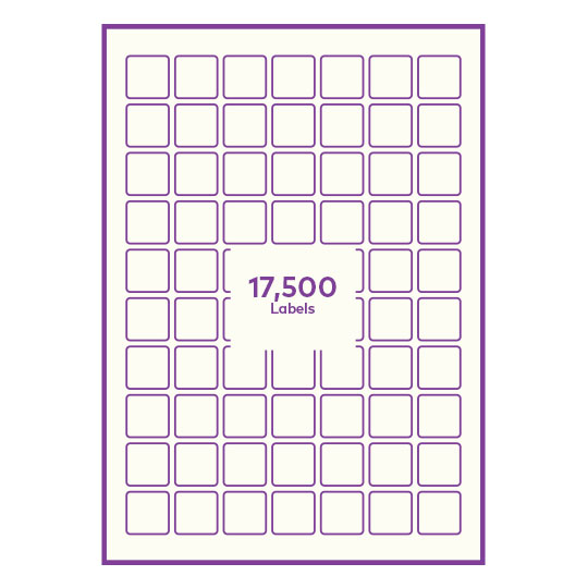 Cream Paper 25x25mm square rounded corners QR labels