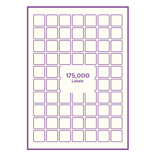 Cream Paper 25x25mm square rounded corners QR labels