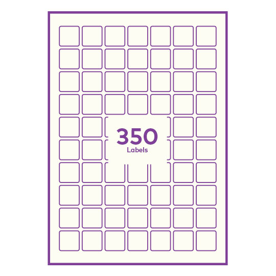 Cream Paper 25x25mm square rounded corners QR labels