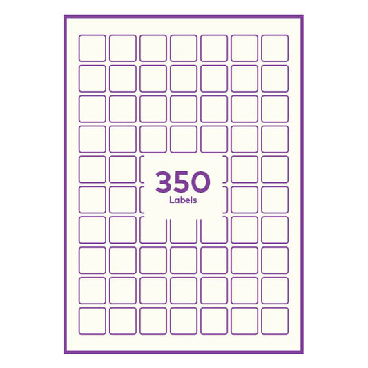 Cream Paper 25x25mm square rounded corners QR labels