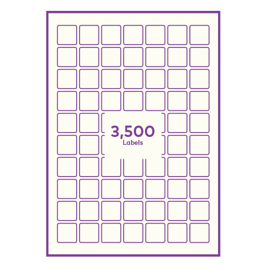 Cream Paper 25x25mm square rounded corners QR labels