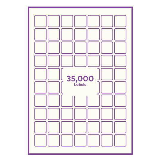 Cream Paper 25x25mm square rounded corners QR labels