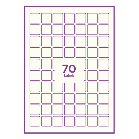 Cream Paper 25x25mm square rounded corners QR labels