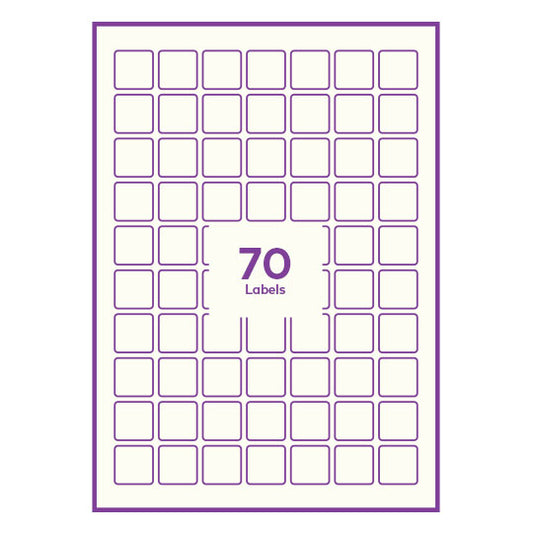Cream Paper 25x25mm square rounded corners QR labels