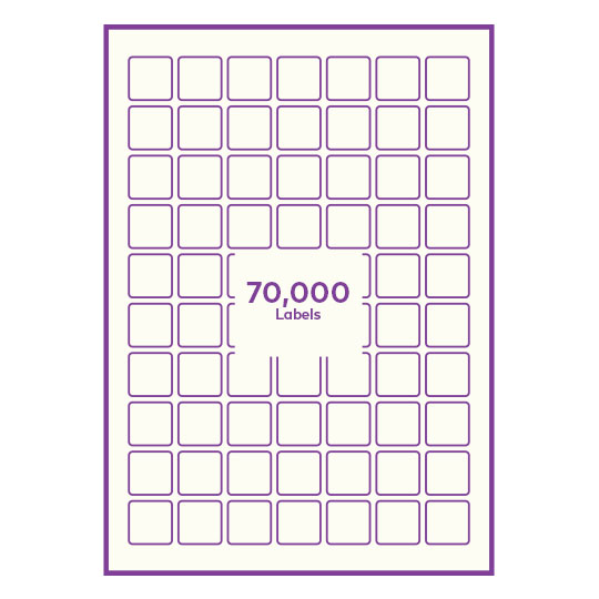 Cream Paper 25x25mm square rounded corners QR labels