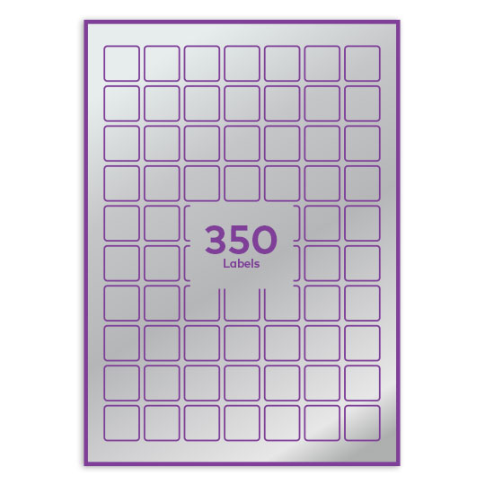 Silver Paper 25x25mm square rounded corners QR labels