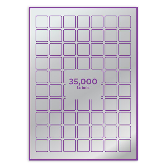 Silver Paper 25x25mm square rounded corners QR labels