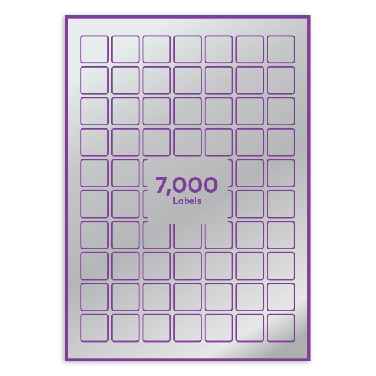 Silver Paper 25x25mm square rounded corners QR labels