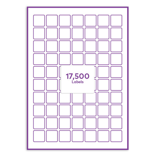 Heavy Duty/Waterproof White Plastic 25x25mm square rounded corners QR labels