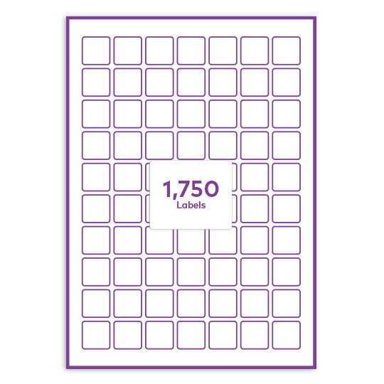 Heavy Duty/Waterproof White Plastic 25x25mm square rounded corners QR labels