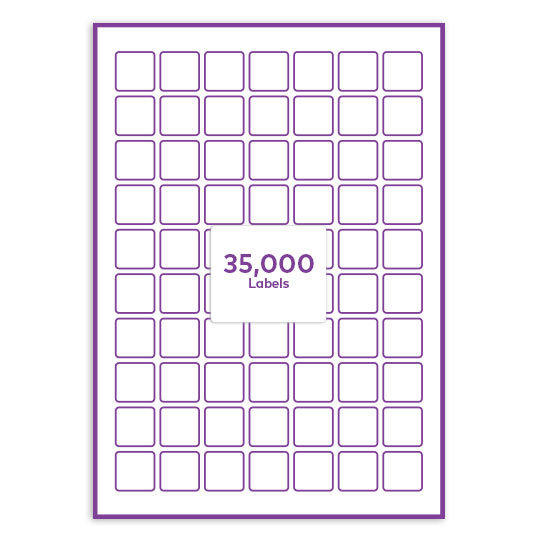 Clear Plastic Permanent 25x25mm square rounded corners QR labels transparent
