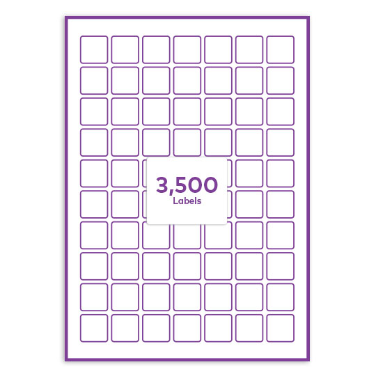 Heavy Duty/Waterproof White Plastic 25x25mm square rounded corners QR labels