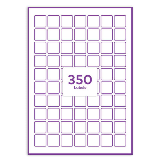 Clear Plastic Permanent 25x25mm square rounded corners QR labels transparent