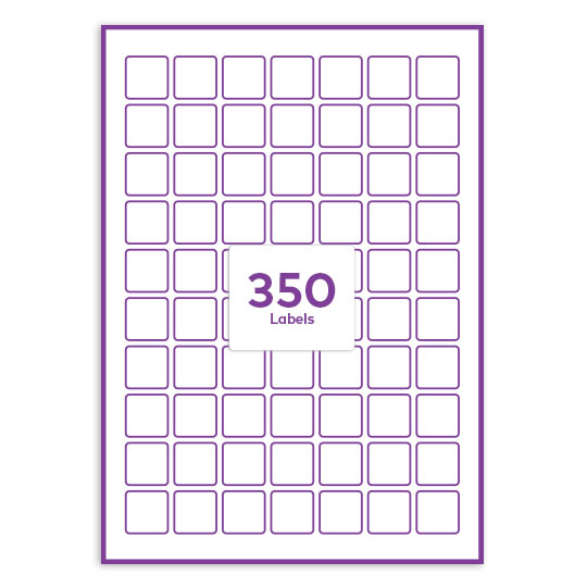 Heavy Duty/Waterproof White Plastic 25x25mm square rounded corners QR labels