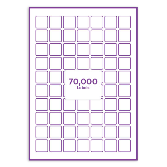 Clear Plastic Permanent 25x25mm square rounded corners QR labels transparent