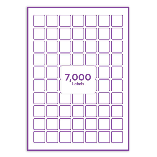 Heavy Duty/Waterproof White Plastic 25x25mm square rounded corners QR labels