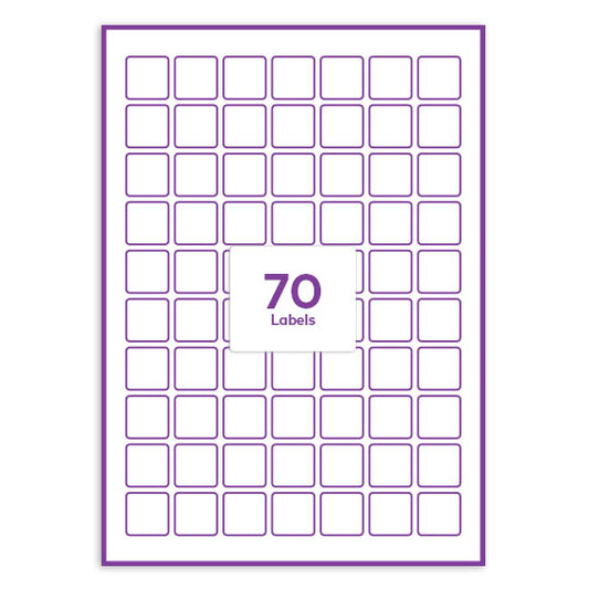 Clear Plastic Permanent 25x25mm square rounded corners QR labels transparent