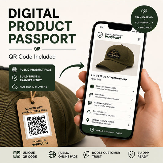 Digital Product Passport Service | Live QR Code DPP Page | 1 Product | Small Business Branding